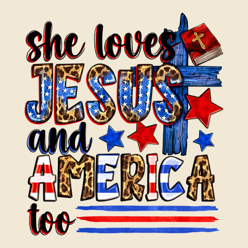 She Loves Jesus And America Too Premium Tee by Zillion Design Studio | Teevron