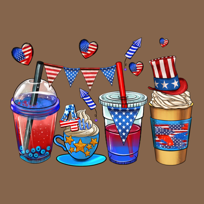 4th Of July Coffee Cups Premium Tee by AdoDesignShop | Teevron