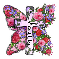 Faith Butterfly Cross Ladies Tee | Teevron