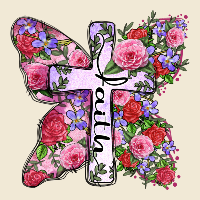 Faith Butterfly Cross Ladies Tee by Zillion Design Studio | Teevron