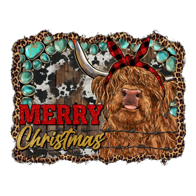 Merry Christmas Highland Cow Premium Tee by RanaPortraitStore | Teevron