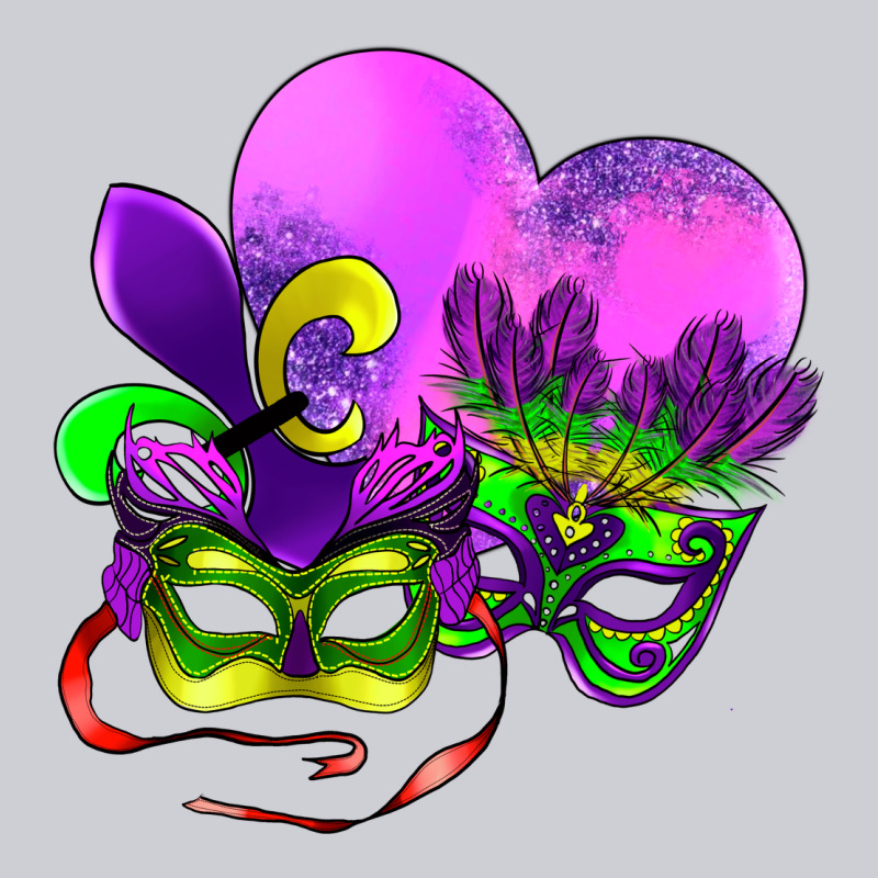 Mardi Gras Heart And Mask Heavyweight Sweatshirt by AdoDesignShop | Teevron