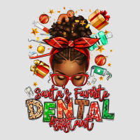 Santa's Favorite Dental Assistant Afro Messy Bun Premium Hoodie | Teevron