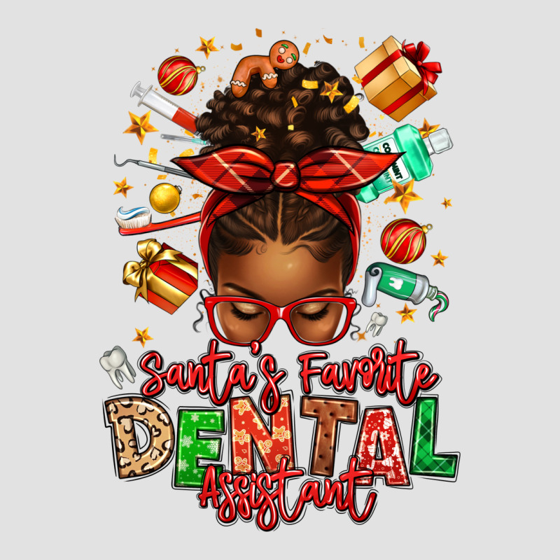 Santa's Favorite Dental Assistant Afro Messy Bun Premium Hoodie by texasbilliewilder | Teevron