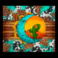 Sunflower Desert Cactus Turquoise Crescent Heavy Core Tee | Teevron