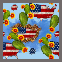 Usa Map Cactus And Sunflower Seamless Pattern Urban Heavy Tee | Teevron