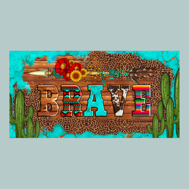 Brave Turquoise Leopard Cactus And Floral Arrow Licanse Plate Heavy Core Tee by Artiststas | Teevron