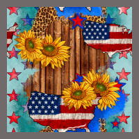 Usa Map With Sunflowers And Leopard Seamless Pattern Urban Heavy Tee | Teevron