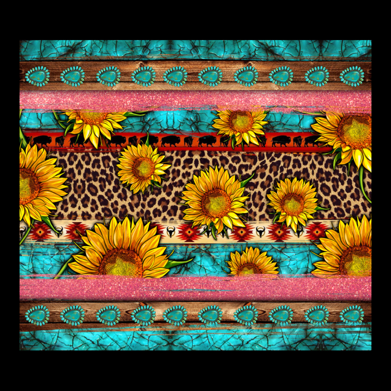 Western Sunflowers Turquoise Heavyweight Sweatshirt by Artiststas | Teevron