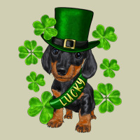 St. Patrick's Day Lucky Dachshund Puppy Heavy Core Tee | Teevron