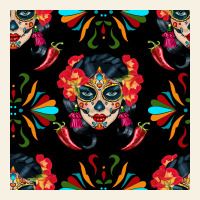 Sugar Skull Seamless Pattern Vintage Tee | Teevron