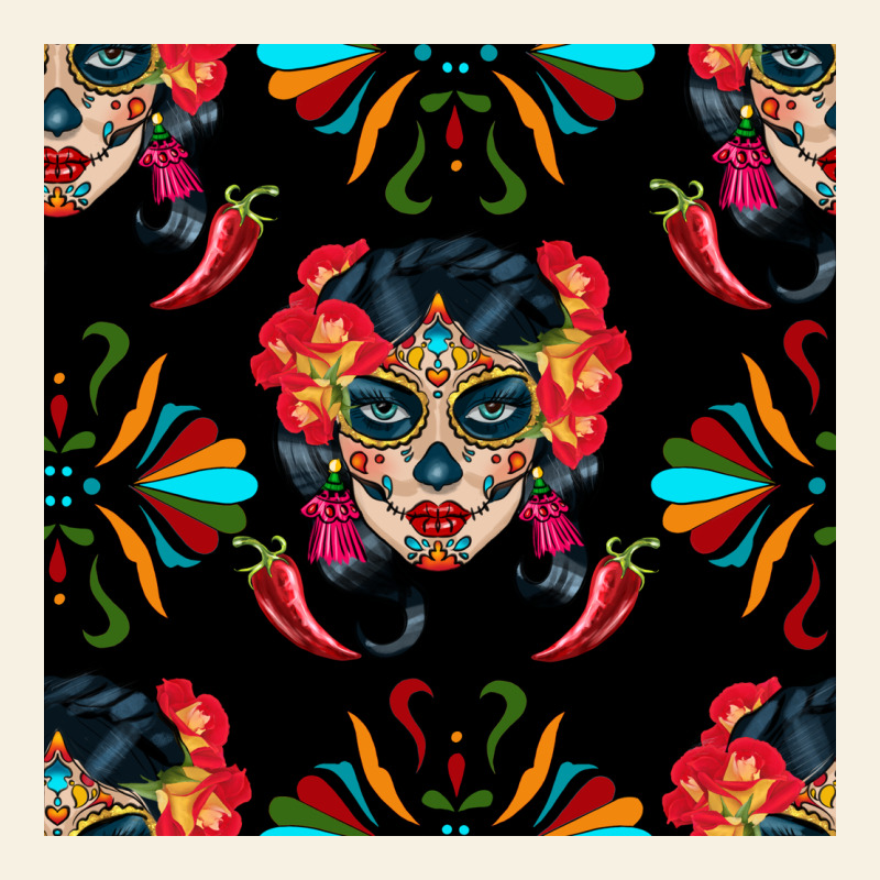 Sugar Skull Seamless Pattern Vintage Tee by BundleAndBundleShop | Teevron