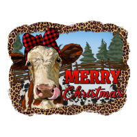 merry christmas heifer cow with farm | Teevron
