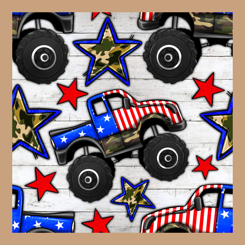 Usa Monster Truck Seamless Pattern Vintage Tee by BundleAndBundleShop | Teevron