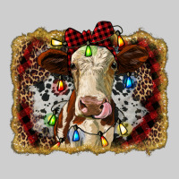 Heifer Cow Christmas Western Background Premium Tee | Teevron
