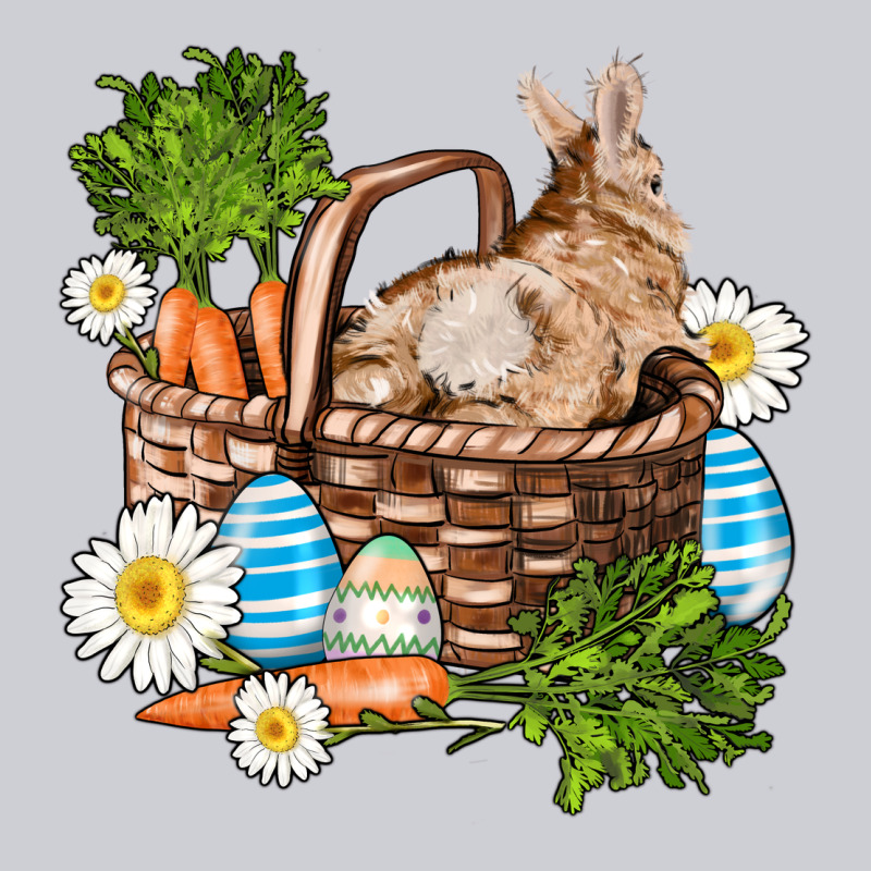 Easter Bunny In Basket Wıth Carrot And Eggs Heavyweight Sweatshirt by AdoDesignShop | Teevron