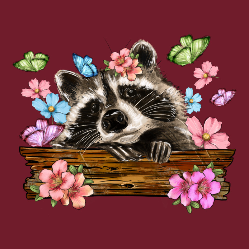 Raccoon With Flowers Zipper Hoodie by MaliasSmallBusiness | Teevron