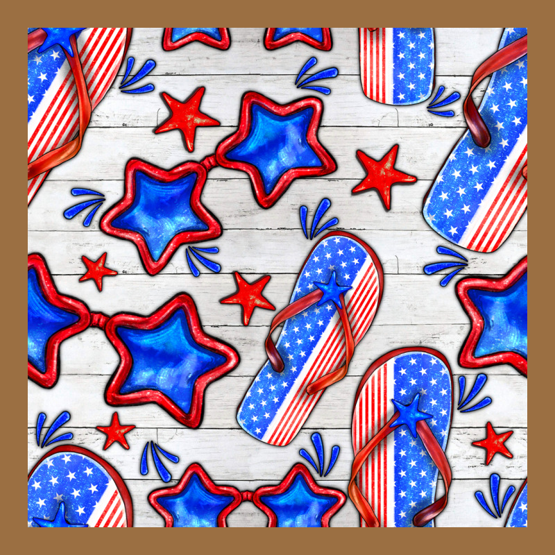 4th Of July Flip Flops Seamless Pattern Vintage Tee by BundleAndBundleShop | Teevron