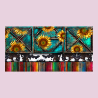 Rusty Sunflowers With Cowhide And Turquoise Ladies Tee | Teevron
