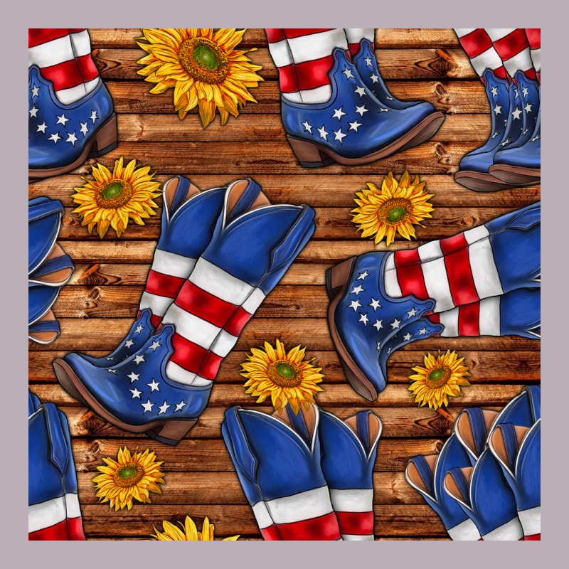America Western Boots And Sunflower Seamless Pattern Vintage Tee by BundleAndBundleShop | Teevron