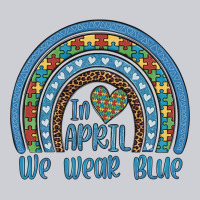 In April We Wear Blue Autism Awareness Leopard Rainbow Heavyweight Sweatshirt | Teevron