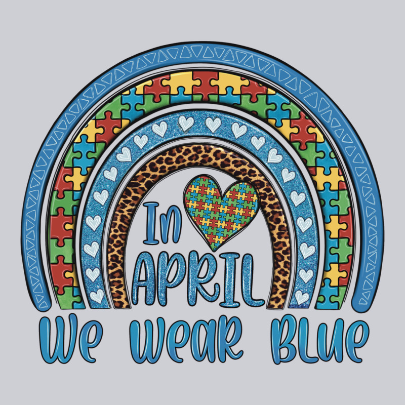 In April We Wear Blue Autism Awareness Leopard Rainbow Heavyweight Sweatshirt by Artiststas | Teevron
