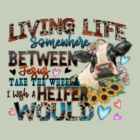 Living Life Somewhere Between Jesus Take The Wheel Ladies Tee | Teevron
