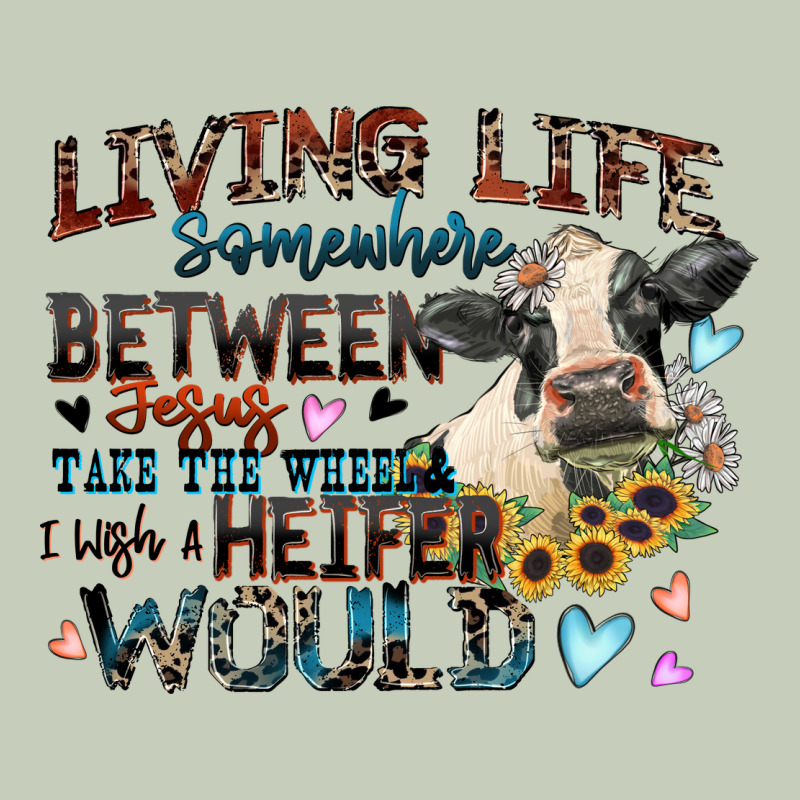 Living Life Somewhere Between Jesus Take The Wheel Ladies Tee by Zillion Design Studio | Teevron