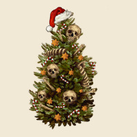 Skeleton Merry Christmas Tree Ladies Tee | Teevron