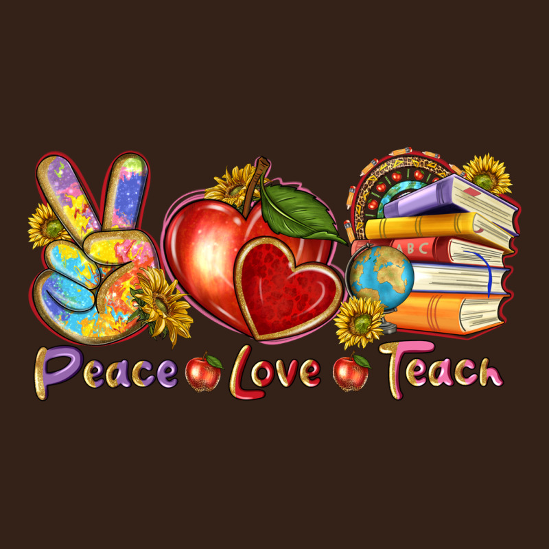 Peace Love Teach Heavy Core Tee by texasbilliewilder | Teevron