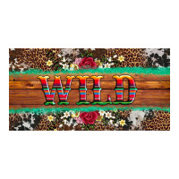 western wild and floral leopard  cowhide licanse plate | Teevron