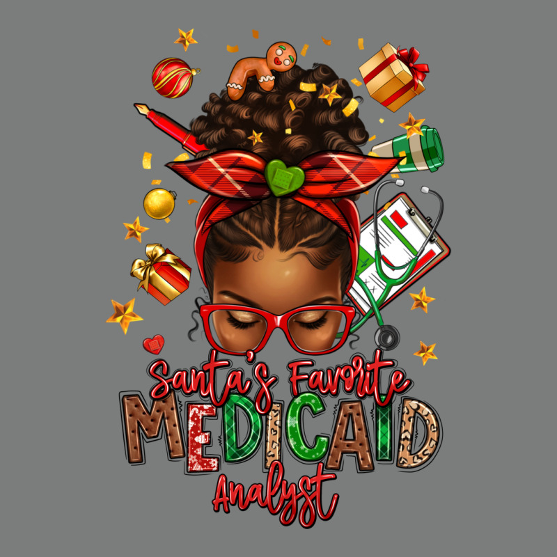 Santa's Favorite Medicaid Analyst Afro Messy Bun Premium Hoodie by texasbilliewilder | Teevron