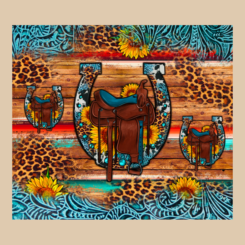 Saddle Horseshoe Leopard Sunflower Heavyweight Sweatshirt by Artiststas | Teevron