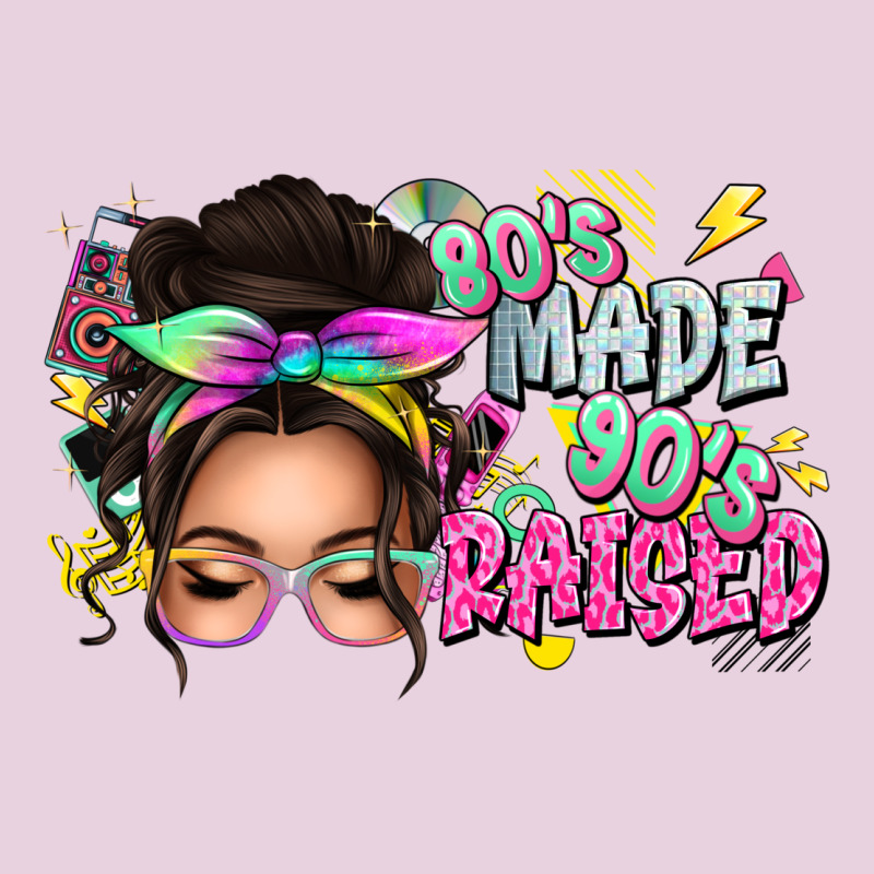 80s Made 90s Raised Messy Bun Ladies Tee by texasbilliewilder | Teevron