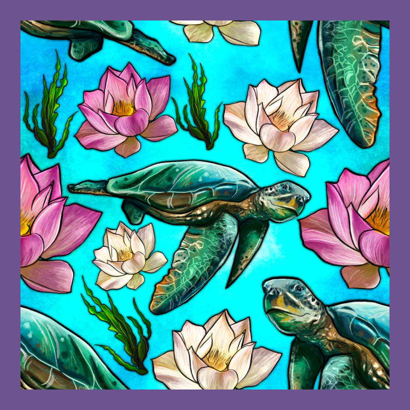Sea Turtle Seamless Pattern Vintage Tee by BundleAndBundleShop | Teevron