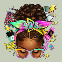 90s Afro Messy Bun Ladies Tee | Teevron