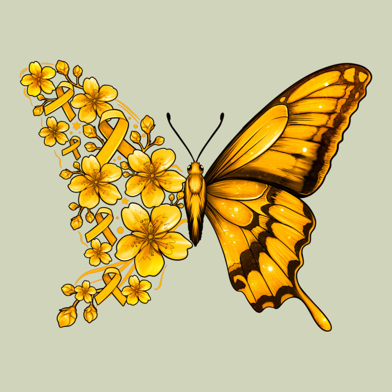 Childhood Cancer Butterfly Heavyweight Hoodie by Jasminsmagicworld | Teevron