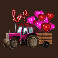 Valentine's Day Pink Tractor With Pin Heart Balloons Heavy Core Tee | Teevron
