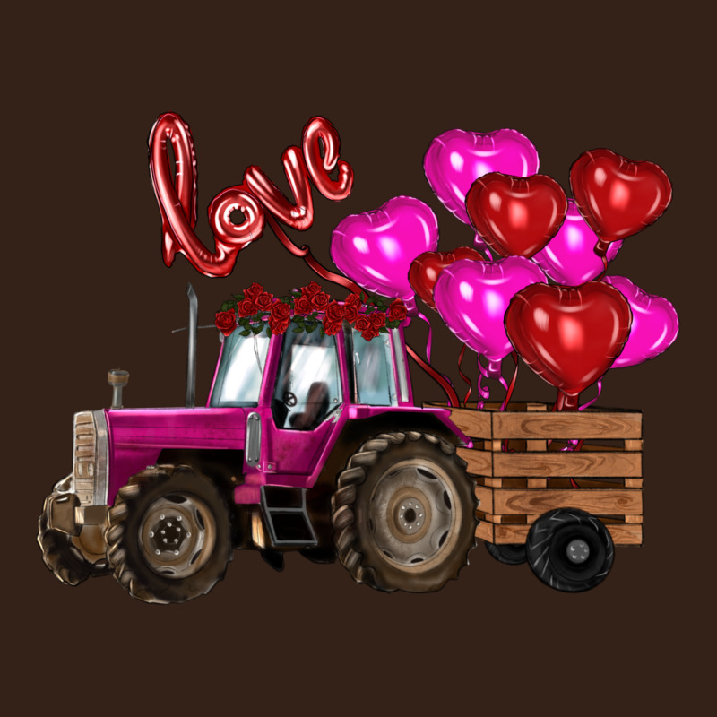 Valentine's Day Pink Tractor With Pin Heart Balloons Heavy Core Tee by RanaPortraitStore | Teevron