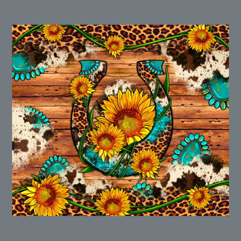 Sunflower Gemstone Leopard Cowhide Horseshoe Heavyweight Sweatshirt by Artiststas | Teevron