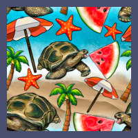 Tortoise Watermelon Beach Seamless Pattern Vintage Tee | Teevron