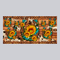 Sunflower Gemstone Leopard Cowhide Horseshoe License Plate Heavyweight Sweatshirt | Teevron