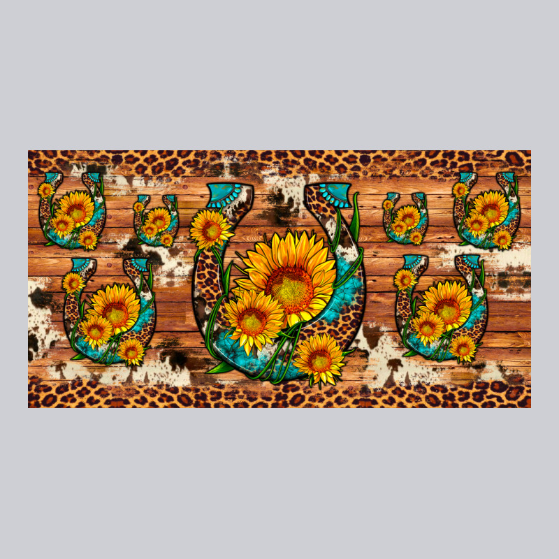 Sunflower Gemstone Leopard Cowhide Horseshoe License Plate Heavyweight Sweatshirt by Artiststas | Teevron
