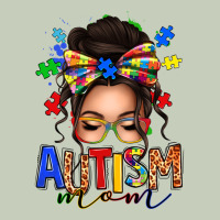 Autism Mom Afro Messy Bun (1) Ladies Tee | Teevron