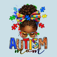 Autism Mom Afro Messy Bun Ladies Tee | Teevron