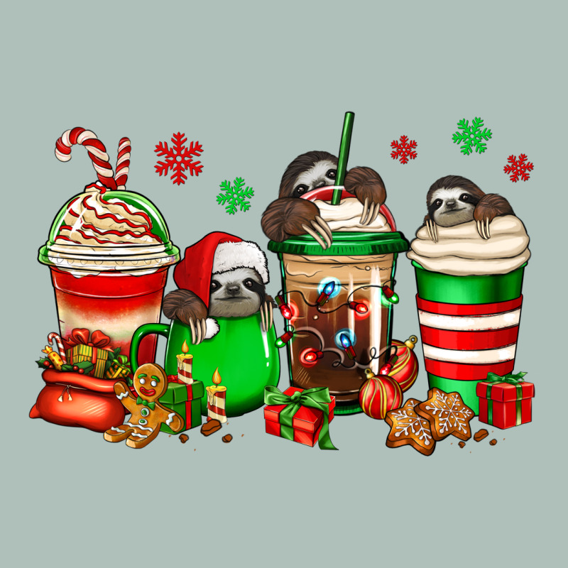 Christmas Sloth Coffee Cups Heavyweight Hoodie by Jasminsmagicworld | Teevron