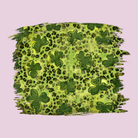 St Patrick's Day Shamrock Leopard Background Ladies Tee | Teevron