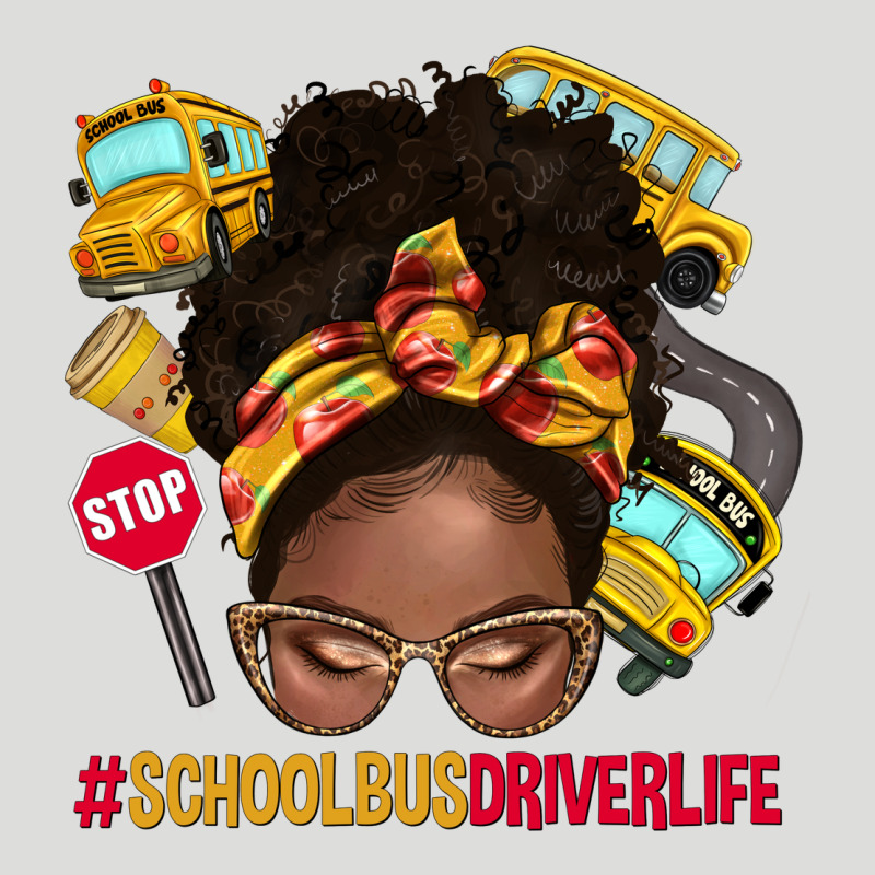 School Bus Driver Life Afro Messy Bun Zipper Hoodie by NancyCooperArtShop | Teevron