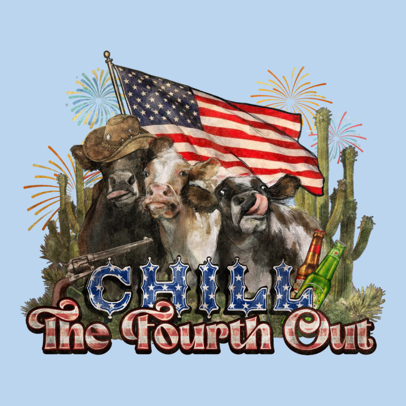 Chill The Fourth Out Cows 4th July America Classic Tee by NancyCooperArtShop | Teevron