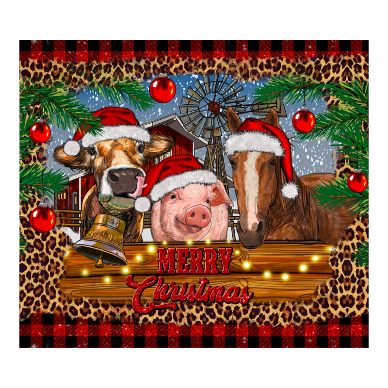 Merry Christmas Cow Pig And Horse Premium Tee by RanaPortraitStore | Teevron